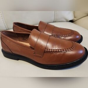 Women's Old Navy Penny Loafers Flat Walking Shoes Size 10 Brown Blk Box
